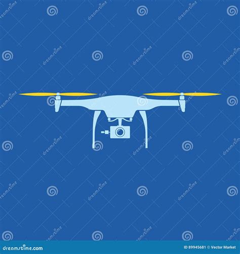 drone blue  yellow flat vector design  background stock vector illustration  drone