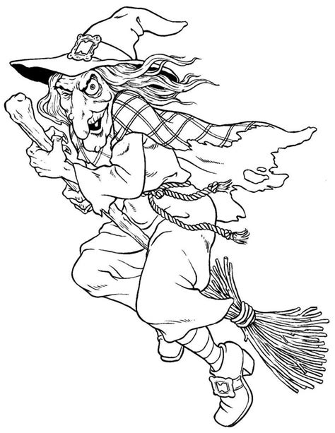 wicked witch halloween coloring coloring pages