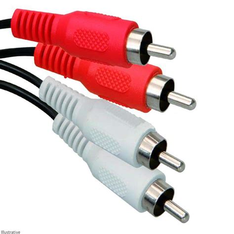 rca male twin phono  phono lead audio cable  ebay