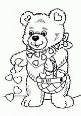 Teddy Bear Coloring Pages Colouring Printable Valentine Stencils Library Clipart Outlines sketch template
