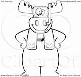 Moose Scuba Outlined Gear Vector Clipart Cartoon Thoman Cory Coloring 2021 sketch template