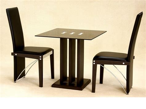 Small Square Glass Dining Table And 2 Chairs In Black
