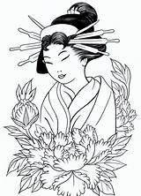 Geisha Culture Coloringpagesfortoddlers Japonais Colorier Chinois Gueisha Getcolorings sketch template