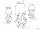 Kokeshi Coloring Doll Dolls Pages Printable China Drawing Paper Color Kids Print Book Kachina Getdrawings sketch template