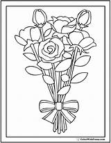 Coloring Rose Bouquet Pages Roses Printable Bush Pdf Ribbon Drawing Color Printables Striped Print Customize Getdrawings Getcolorings Colorwithfuzzy sketch template