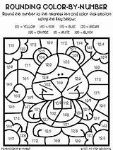 Rounding Color Number Edition Fall Grade Activities Math sketch template