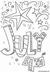 Coloring July Doodle 4th Pages Printable sketch template