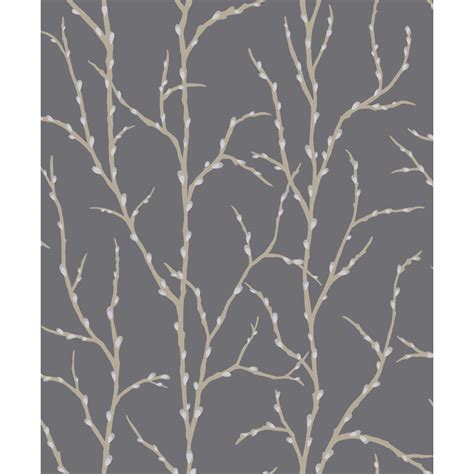 bandm rasch allure twigs wallpaper charcoal 298717