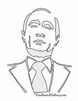 Stencil Putin Vladimir sketch template