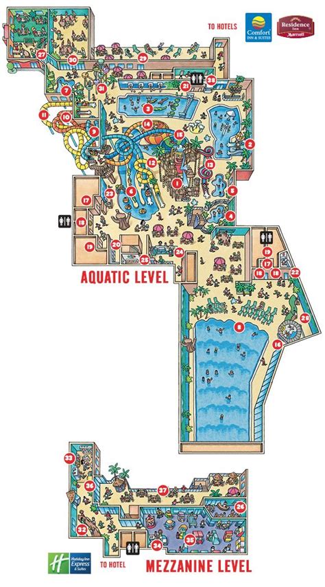 image  water park map  numbered points  locations