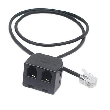 sinloon telephone rj pc splitter adapter cable rj headset extension cord adapter  male