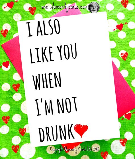 funny valentines day card      im  drunk