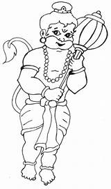 Hanuman Bal Lord sketch template