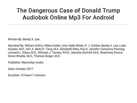 dangerous case  donald trump audiobok  mp  android
