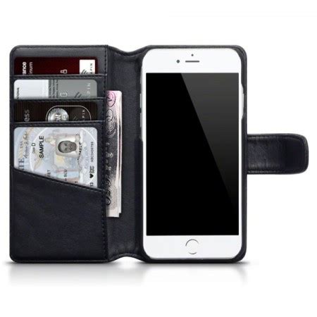 genuine leather iphone   wallet case black