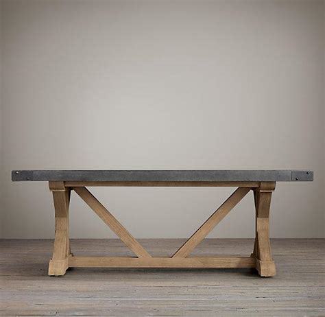 concrete top wood base rectangular dining table