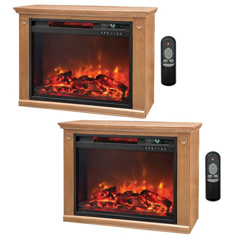 lifesmart  element quartz infrared electric portable fireplace heaters pair walmartcom