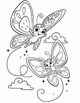 Coloring Butterfly Pages Cute sketch template