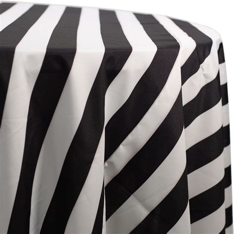 black white striped cabana tablecloth  size options