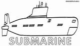Submarine Colorings sketch template
