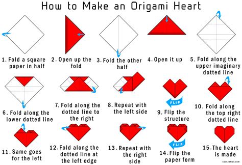 easy instructions  fold  origami red paper heart