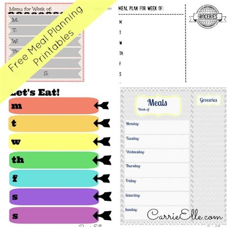 meal planning printables  meal planning resources