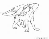 Wolves Winged sketch template