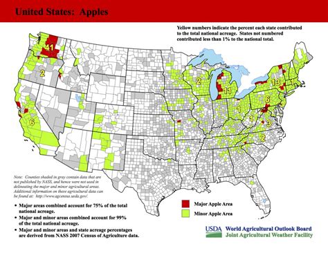 usda releases  maps identifying major crop producing areas apples