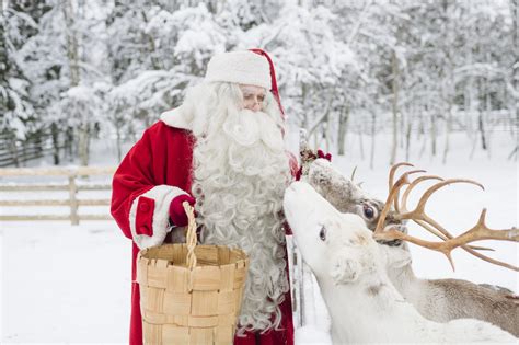 Santa Claus Feeding Reindeer Rovaniemi Lapland Finland 6 Lapland