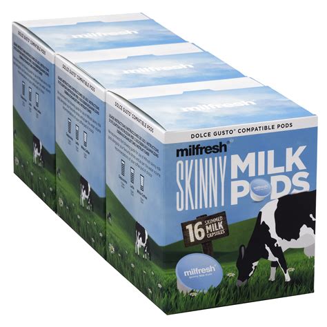 buy milfresh skinny milk pods dolce gusto compatible milk pods  boxes   pods  skimmed
