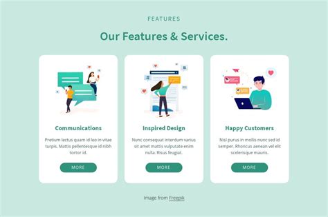 features  services web page design