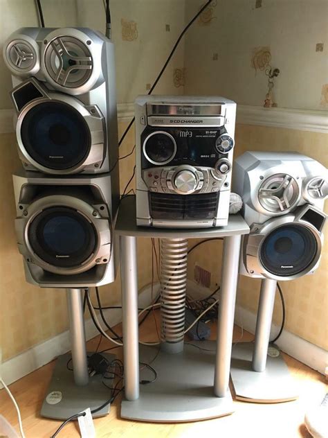 panasonic  cd changer stereo system  stand  extra speaker