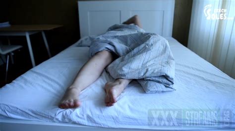 Czech Soles Hard Sleeping Girl S Bare Feet In Bed