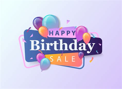 happy birthday sale celebration design  greeting card poster  banner  balloon