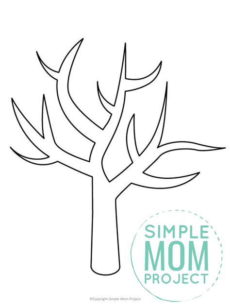 printable winter tree template simple mom project