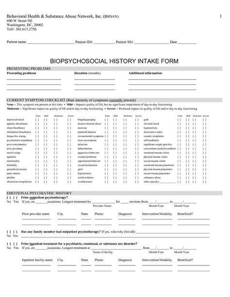 medical intake forms template    images therapy