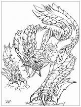 Monster Coloring Pages Legends Adults Adult Coloriage Hunter Juline Myths Kids Impressive Scales Along Body His Print Para Coloriages Odyssee sketch template