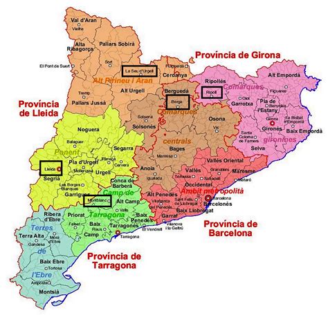 mapa mudo comarcas cataluna