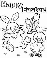 Coloring Easter Happy Card Greeting Cards Printable Print Children sketch template