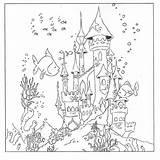 Coloring Underwater Pages Mermaid Castle Colouring Adult Color Sheets Ocean Under Choose Board Mermaids Pirates sketch template