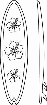 Surfboard Surfboards Surf Coloring Board Outline Clip Pages Clipart Surfing Drawings Hawaiian Line Drawing Transparent Hawaii Printable Template Print Kids sketch template
