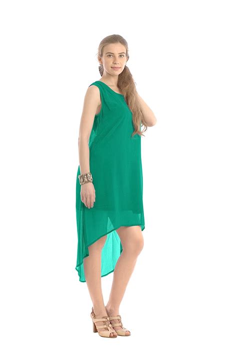Buy Women Dress Stunning Lady Highow Dress Bottle Green Color At