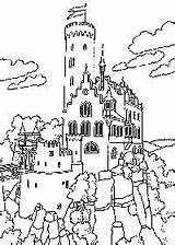 Schloss Lichtenstein Ausmalen Burg Burgen Castles Castillos Ritterburg Colorear Medievales sketch template