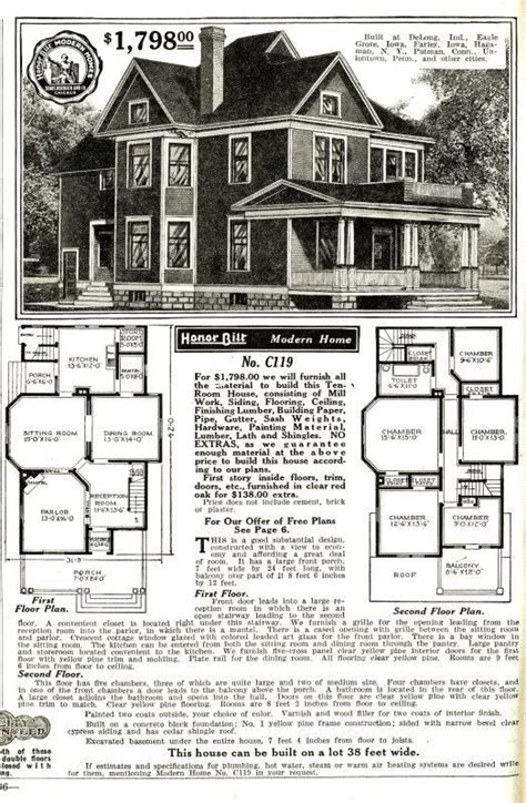 sears catalog original catalog page  bay window victorian house plans sims house plans