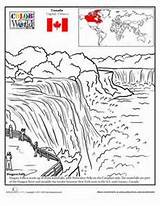 Falls Coloring Niagara Worksheets Colouring Victoria Pages Color Kids Worksheet Education Fall Geography Canada Studies Social Da Teaching Sheets History sketch template
