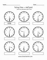 Hour Time Worksheets Half Telling Past 2nd Grade Minutes Activities Tell Thirty Cleverlearner 1st Puzzles Drawing sketch template