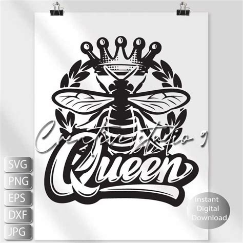 queen bee svg png eps dxf queen svg bee svg instant etsy canada