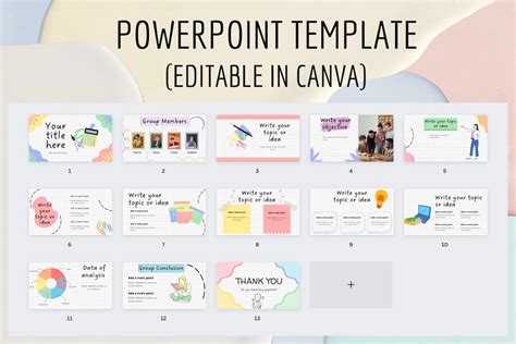 powerpoint  canva template canva editable  etsy uk