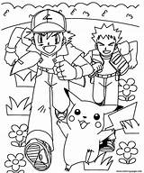 Pokemon Coloring Pages Pikachu Printable Print Color Kids Choose Board Brock sketch template