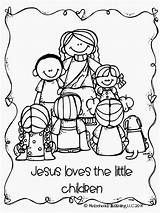 Coloring Jesus Loves Children Little Pages Printable Lds God Bible Clipart Kids Color Melonheadz Child Sunday School Sheets Printables Conference sketch template